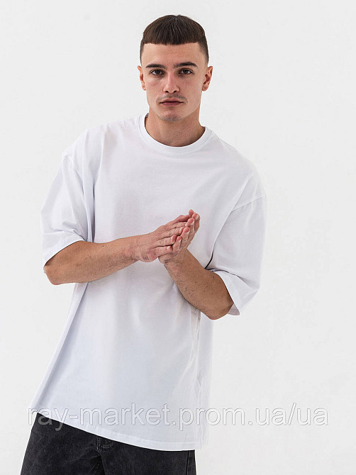 Футболка оверсайз RAY OVERSIZE чоловіча біла (U0104M-White) Київ - фото 3