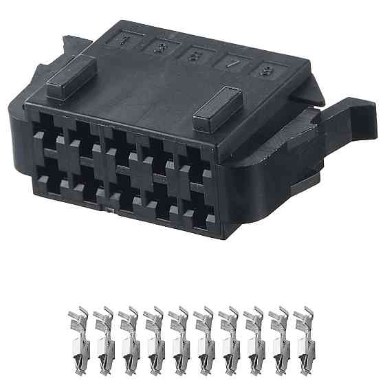 Електричний з'єднувач, 10-контактний Чорний, Пластик Київ