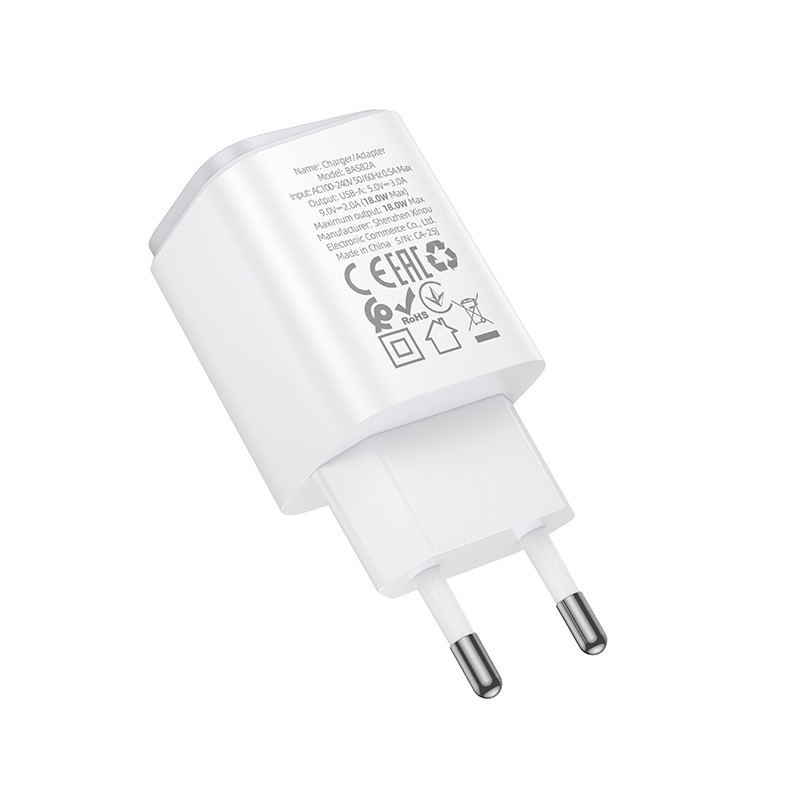 Мережевий зарядний пристрій BOROFONE BAS82A Star single port QC3.0 charger (EU) White Одеса - фото 5
