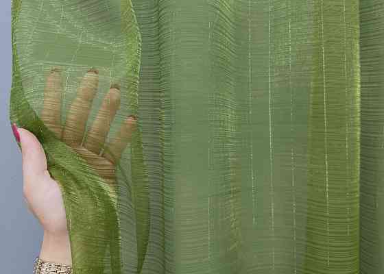 Тюль VR-Textil 006т Органза однотонная с люрексом Оливковый 400х270 см (42-1121) Киев