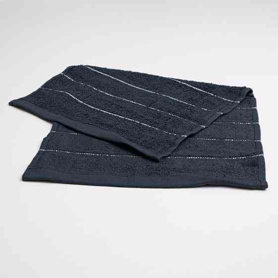 Махровое кухонное полотенце с полосками 30х50 см 400г/м2 GM Textile (Черный) Сумы