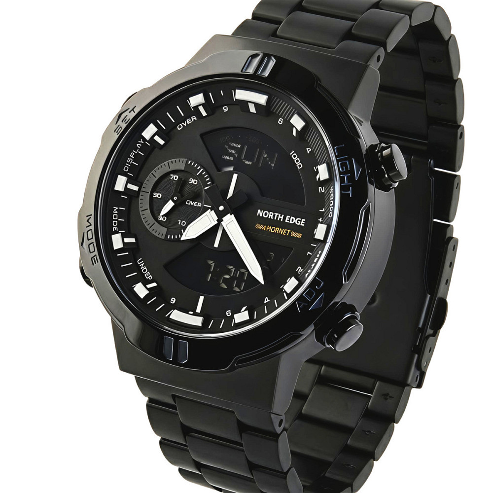 Часы мужские водостойкие тактические North Edge Hornet Iron Edition (2 ремешка) Черный Киев - изображение 1