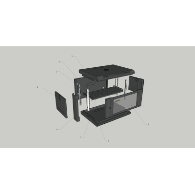 Шкаф настенный GEAR 12U 19'' 600x600x600 мм, + полка 19", black (GWMSN-12U-600-600) Винница - изображение 5