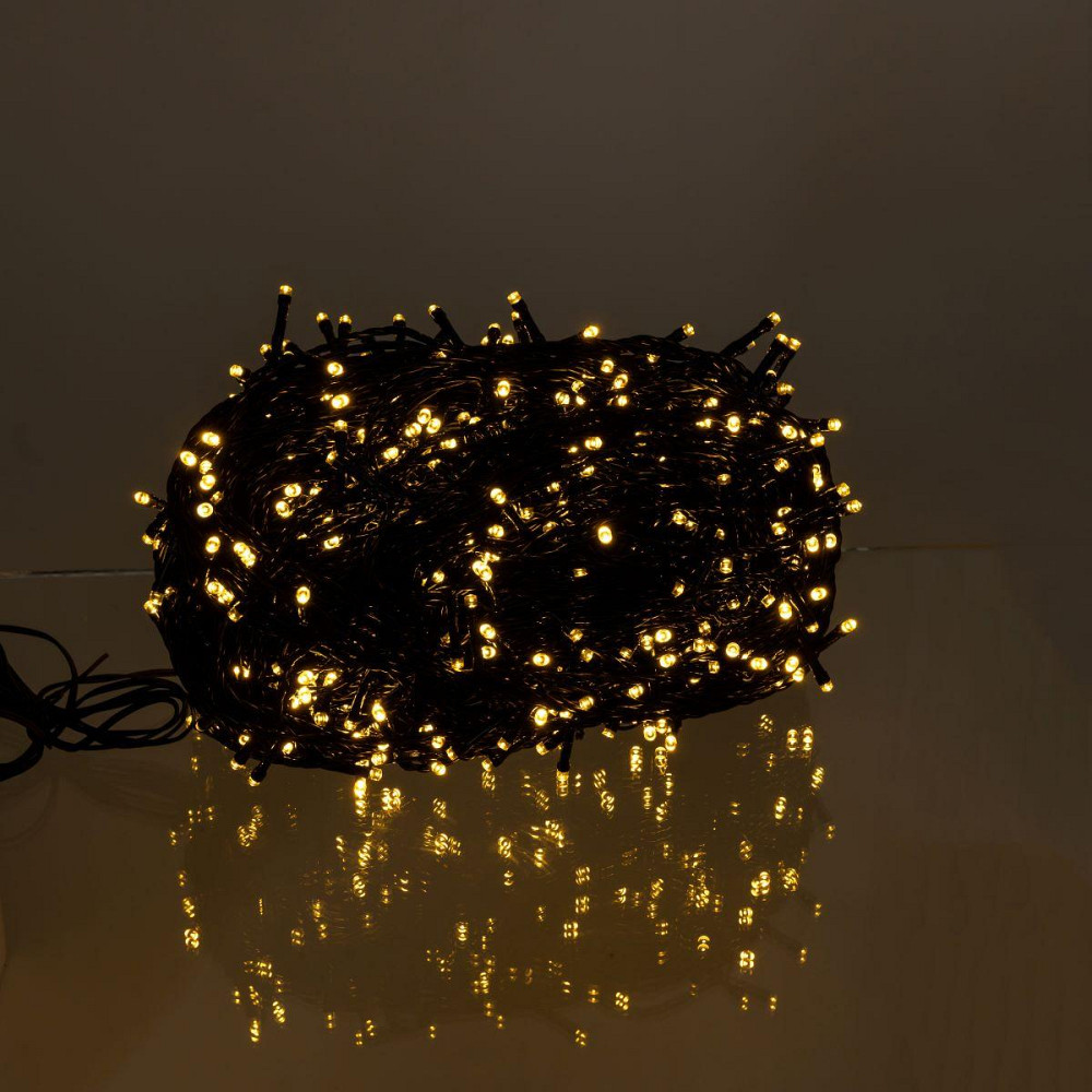 Вулична новорічна гирлянда 100 м, 1000 LED, жовте світло Київ - фото 3