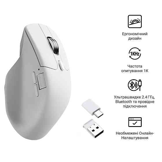 Миша бездротова Keychron M6S WL White (M6S-B72) ( 20728 ) Харьков