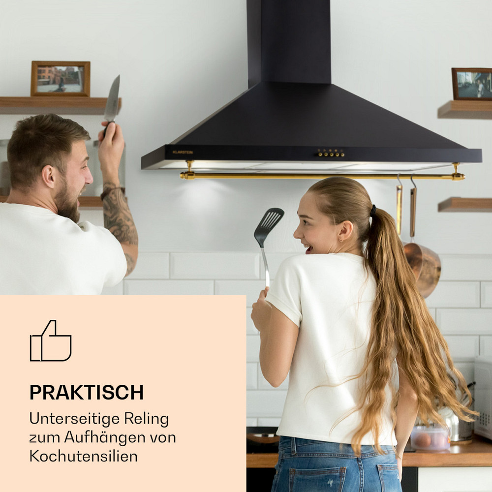 Вытяжка Montblanc 90 610 м³/ч 165 Вт 2x1,5 Вт Светодиодная планка Черный (Германия, читать описание) Ровно - изображение 2