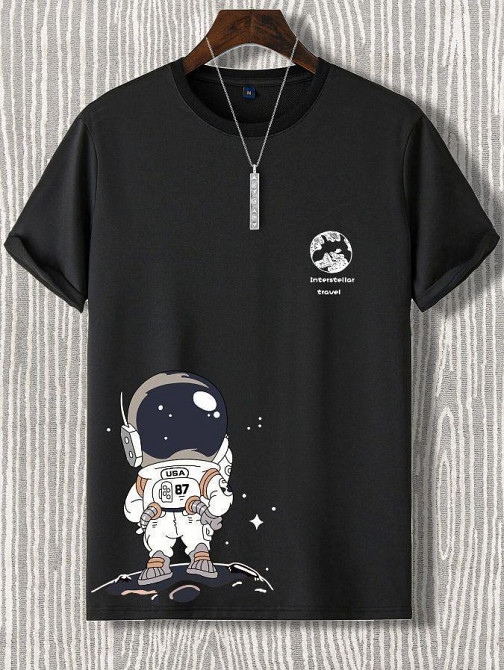 Футболка мужская с принтом  44 Черная 2634326187 Днепр - изображение 1