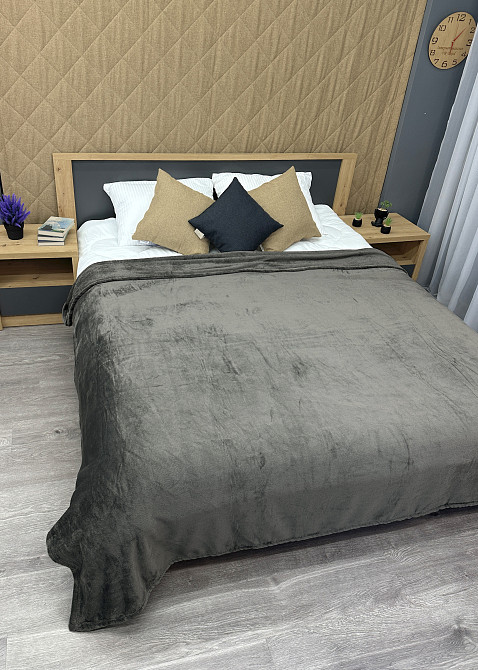 Плед-покривало Decorator WellSoft 200х220 см однотонний Сірий (87-262) Київ - фото 6