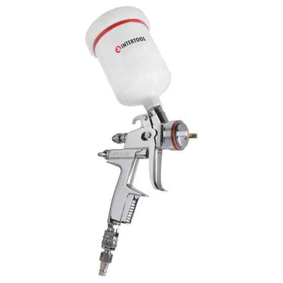 Краскопульт пневматический HVLP II, профессиональный, форсунка: 1,4 мм, верхний пластиковый бачок: 600 мл, 2 бар INTERTOOL PT-0100 Киев