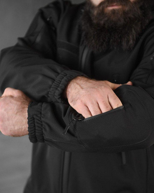 Весенняя тактическая куртка softshell masad черная Одесса - изображение 6