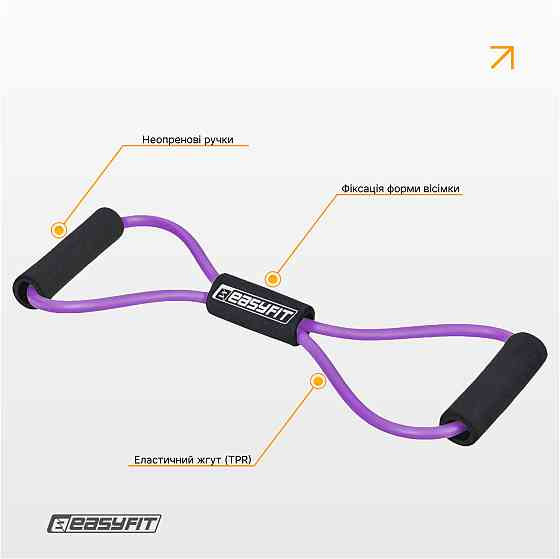 Еспандер EasyFit вісімка трубчастий фіолетовий Коломия