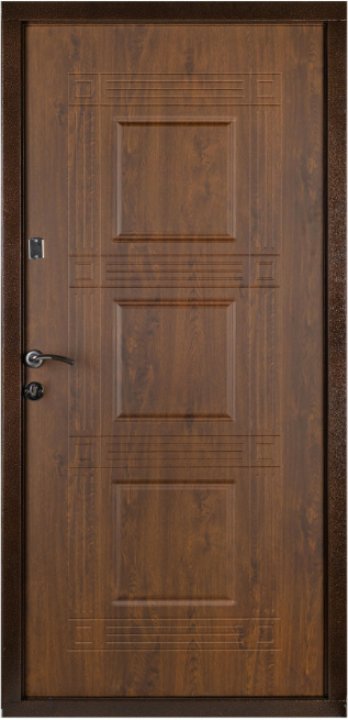 Двері вхідні Наші Двері ОПТИМА Б-262 Мідь антик/ПВХ Дуб темний 860х2040 мм Київ - фото 2