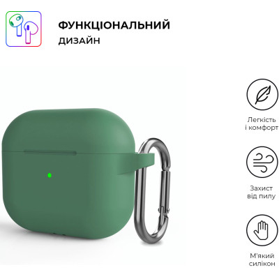 Чохол для навушників Armorstandart Hang Case для Apple AirPods 3 Pine Needle Green (ARM60319) Вінниця - фото 2