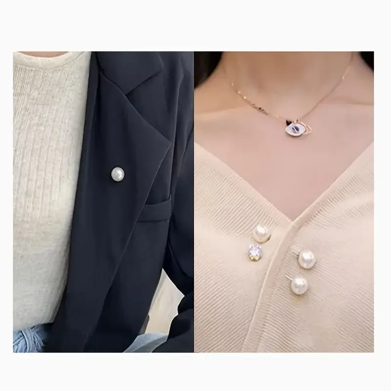 Набір брошок із перлами та кристалами 6 шт – елегантні золотисті аксесуари Київ - фото 5