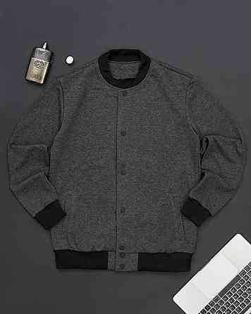 Чоловічий Бомбер демісезонний на кнопках темно-сірий кофта для чоловіків весняна Одеса