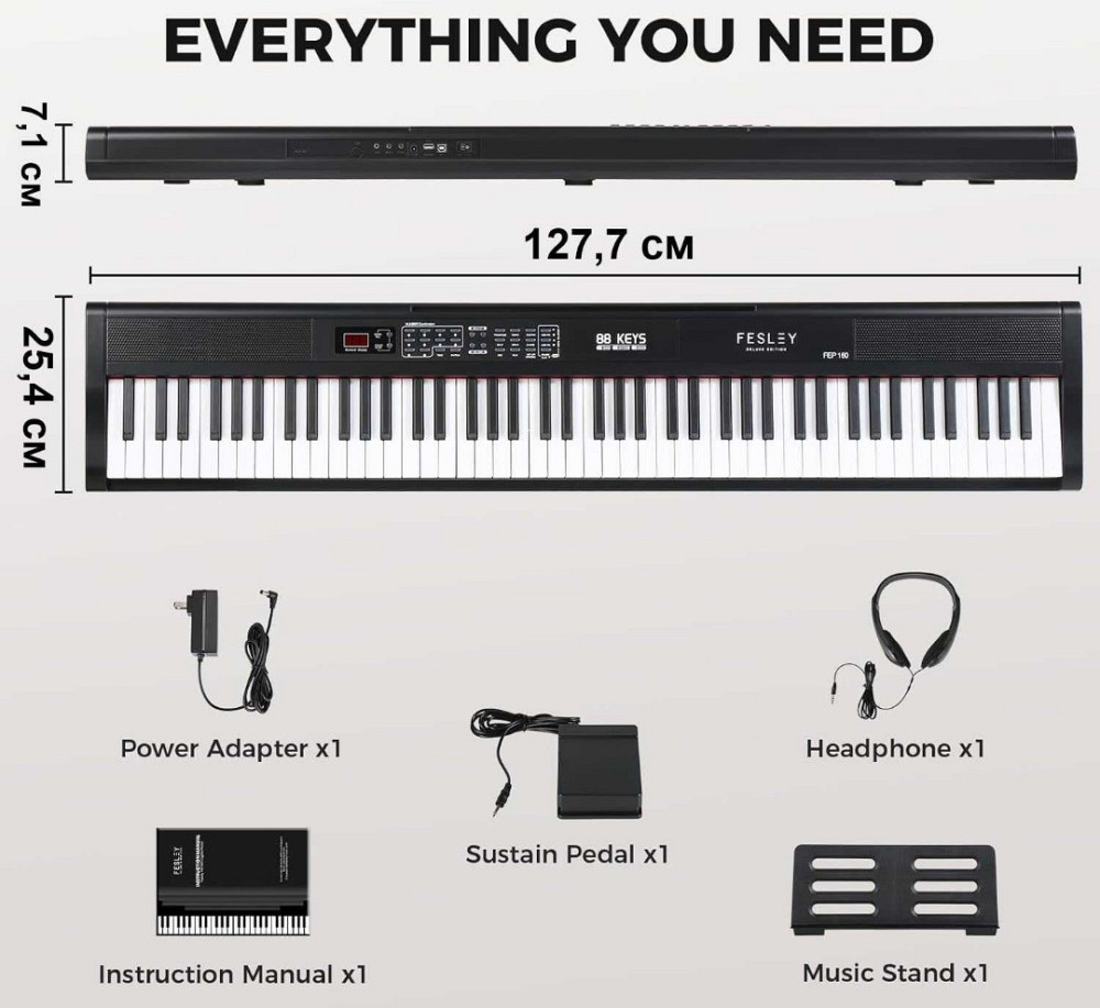 Цифровое пианино Fesley FEP160 (стойка, педаль, пюпитр, наушники) Харьков - изображение 1