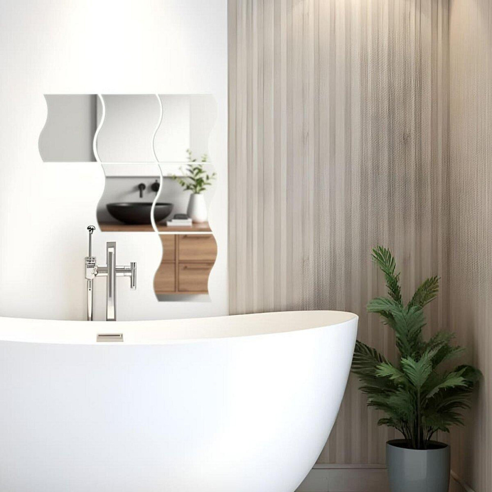 Акриловий дзеркальний декор, самоклеючий, срібло, 6 шт Київ - фото 6