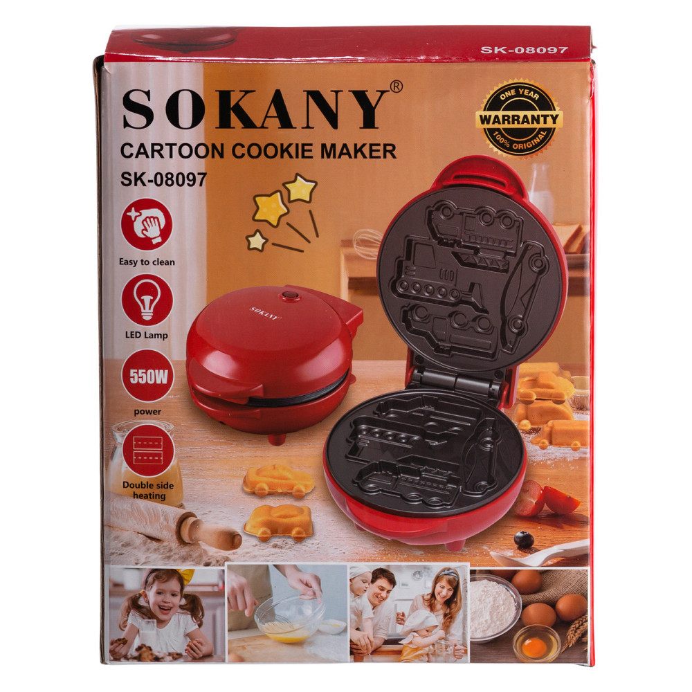 Sokany Вафельниця для вафель у вигляді машинок 550 Вт антипригарне покриття Sokany SK-08097 Коломия - фото 9