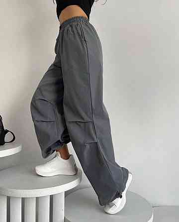 Женские широкие базовые брюки карго плащовка Серый Одесса