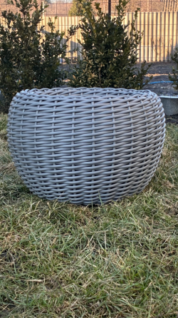 Кашпо з ротангу 12 л (ручна робота), стильний горщик для квітів - сірий кварц Київ