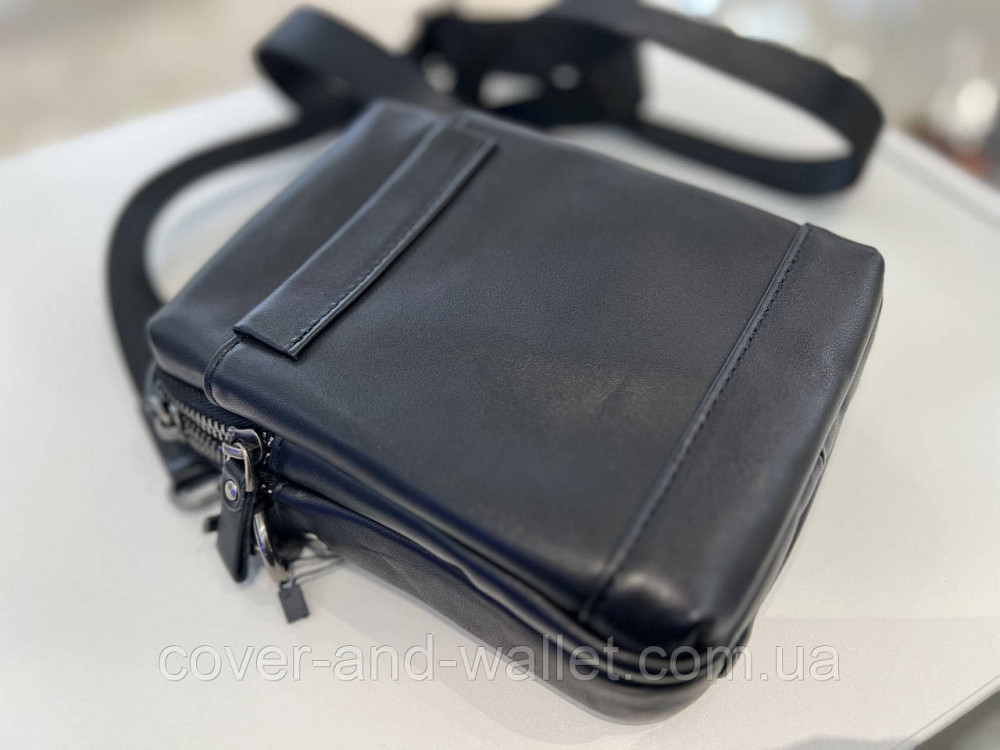 Мініатюрна чоловіча сумка на плече з гладкої шкіри на дві блискавки ST 1631 Київ - фото 8