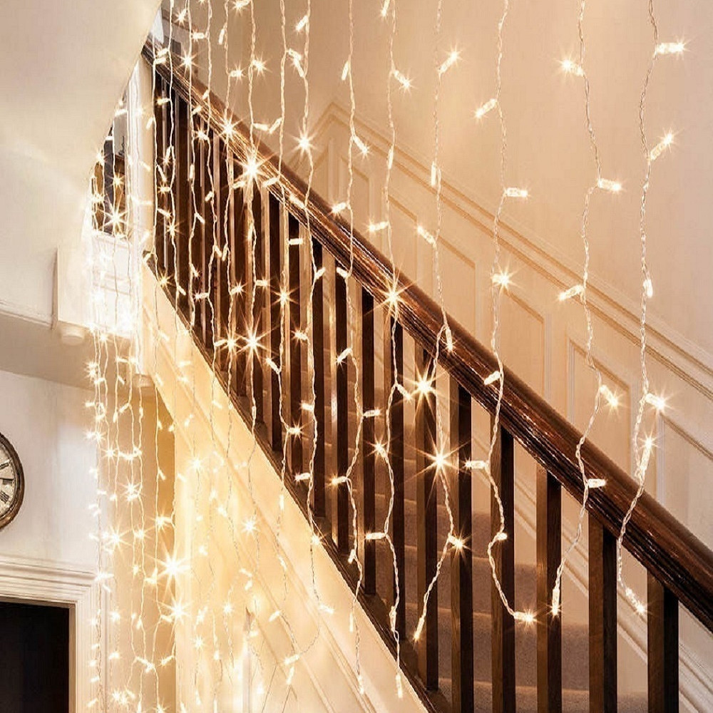 Гирлянда штора от сети 3х1,5 м,240 LED,Теплый свет SBR Киев - изображение 7