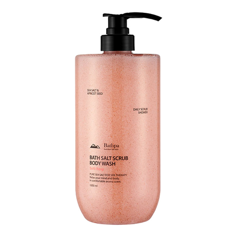 Гель для душу відлущувальний з сіллю Ніжна троянда Bath Salt Scrub Body Wash Soft Rosy BATHPA 1000 мл Київ - фото 1