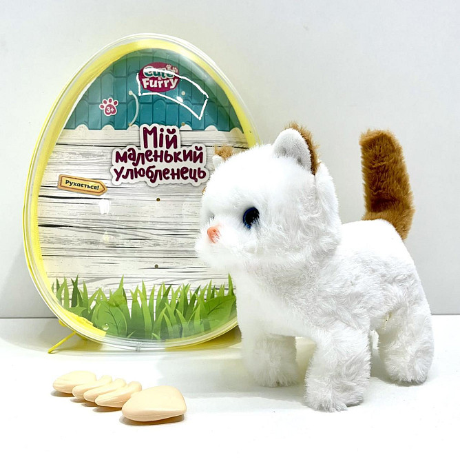 Кошеня інтерактивне ходить видає звуки ворушить хвостиком в рюкзаку Білий з коричневим (777-23C) Чернігів - фото 4