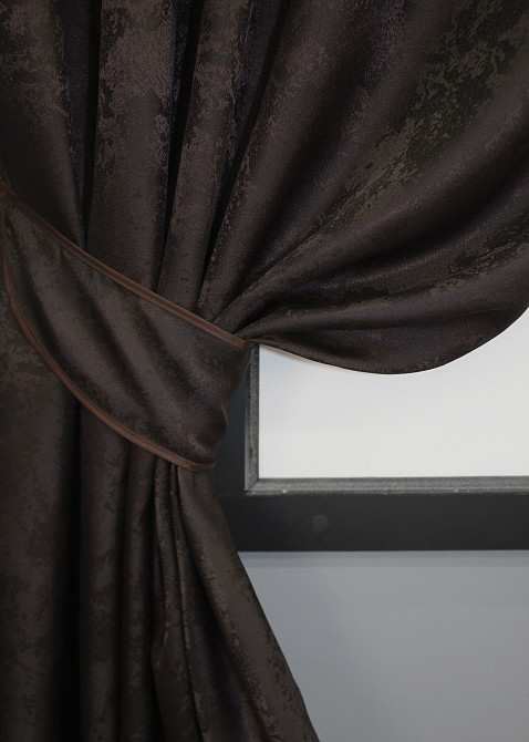 Комплект штор VR-Textil Жакард Мрамор Al1 № 613ш 130х170 см 2 шт Венге (35-0168) Київ - фото 3