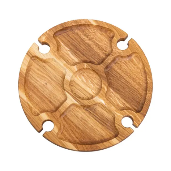 Винний круглий столик з дерева 35х35х18 см на ніжках BWR35018S Київ