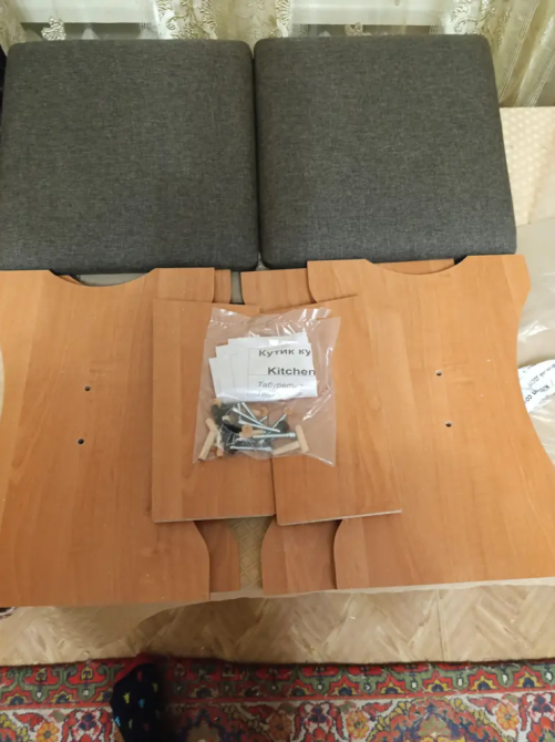 М'який кухонний куточок Сімейний Вільха (Куток+стіл+2 табуретки) 114 см х 154 см Львів - фото 7
