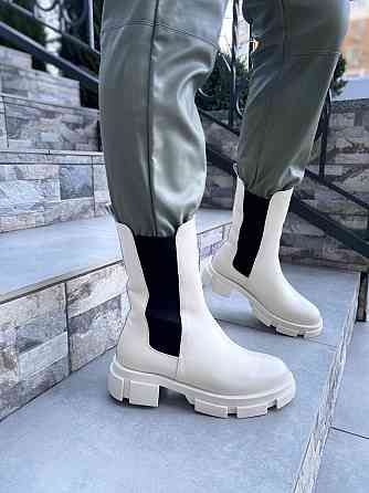 Черевики жіночі GREMMY бежеві натуральна шкіра зима висота 20 см (4288) 38р.39р. Коломыя