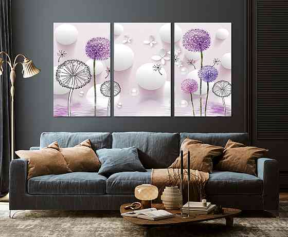 Модульна картина у вітальню/ спальню  Квіти  ART-070_3A 100х150 см Київ