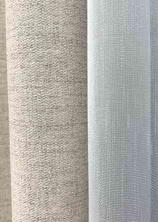 Комплект штор VR-Textil TWEED_V 150х270 2шт и Тюль 500х270 1914ш-1153т Пепельный с белым 71-145/4 Киев