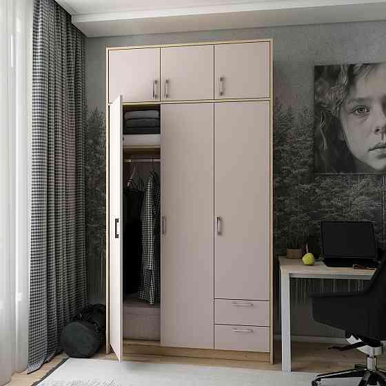 Шкаф для одежды Doros Ронди с антресолью Дуб Артизан/Кашемир 3ДСП 121х52х236 DRS-011667 (80737819) Львов