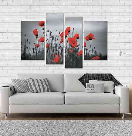Модульна картина Квіти Маки Art-153_4 Київ