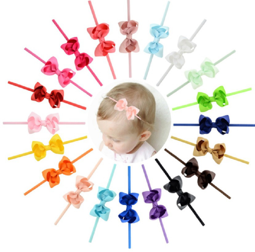 Дитяча повязочка на голову червоний - розмір універсальний (на резинці), бантик 8см Київ - фото 3