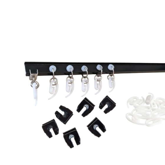 Алюминиевый карниз гибкий Т-ПРОФИЛЬ, гладкий (черный) 6 Бровары