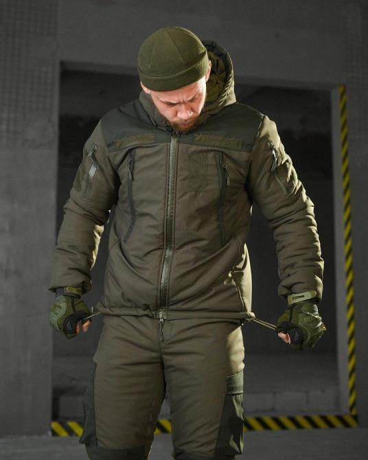 Зимний костюм теплый мужской горка олива супер качество омни хит ветрозащита водоотталкивающий Одесса - изображение 9