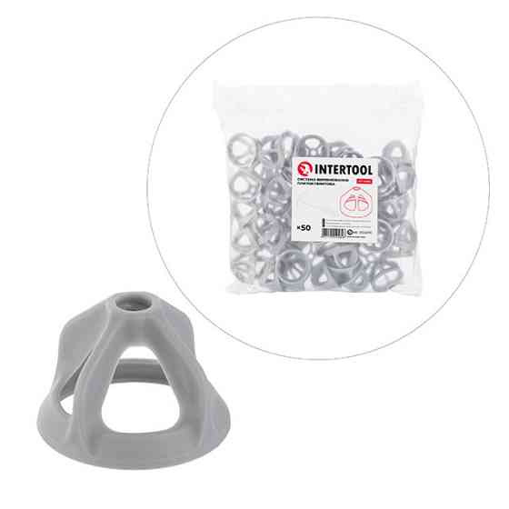 Система вирівнювання плитки гвинтова, гайка, 50 шт. INTERTOOL KT-4956 Київ