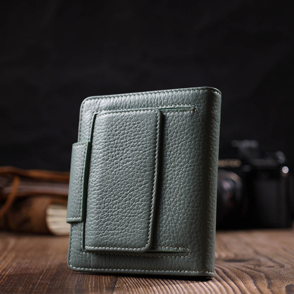 Стильный женский кошелек из натуральной кожи Tony Bellucci 21986 Серо-зеленый Киев - изображение 8