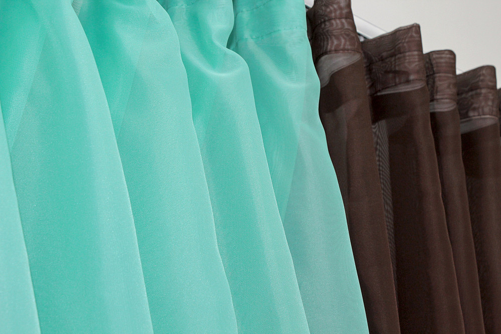 Кухонные шторки VR-Textil № 096к с подвязками венге с бирюзовым 400х170 см (50-808) Киев - изображение 4