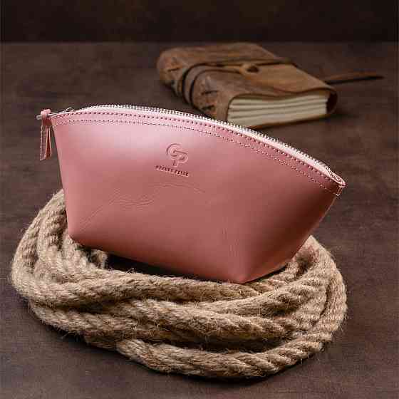 Жіноча косметичка зі шкіри Пудровая (GRANDE PELLE) Київ