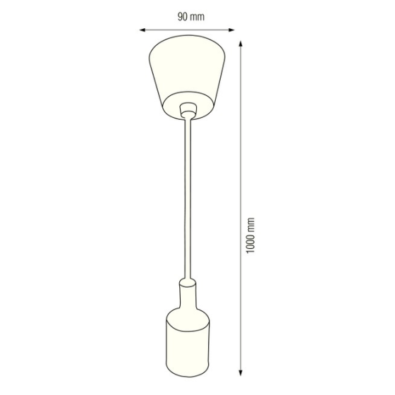 Светильник подвесной VOLTA Е27 (декоративный патрон люстра Е27 1м) черный Харьков