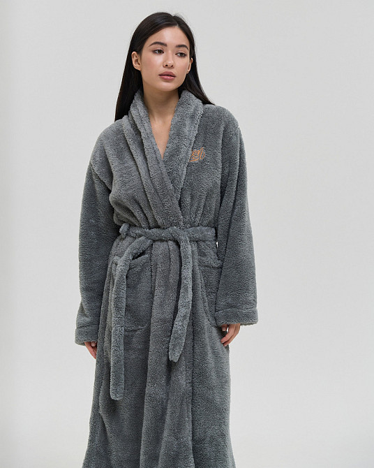 Теплий однотонний жіночий халат Nicoletta Queen — Велюрсофт 94118 XL Київ - фото 6