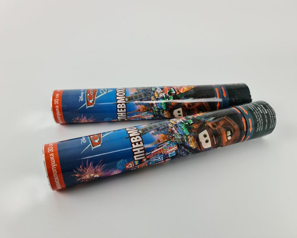 Хлопушка пневматическая Тачки, длина 30 см (хл тачки 30 см) (1 пачка) Харьков - изображение 3