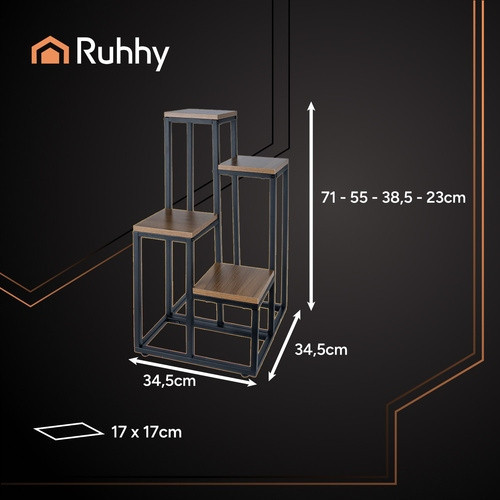 Подставка для цветов металлическая 4 уровня 69 см в стиле лофт Ruhhy (25997) Нововолынск - изображение 9