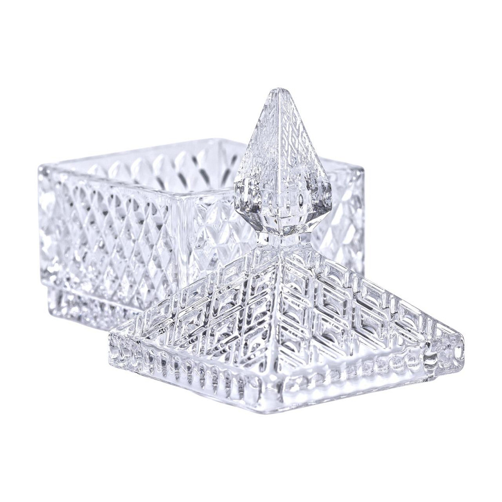 Yiwu Цукерниця скляна з кришкою 8.5х8.5х15 см квадратна HP-YH-27 Коломия - фото 2