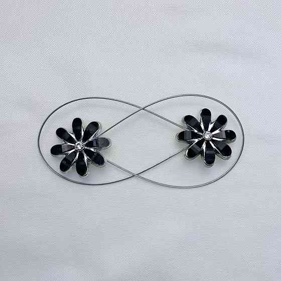 Магніти для штор та гардин "Flowers" набір 2 шт Чорний (81-249) Київ