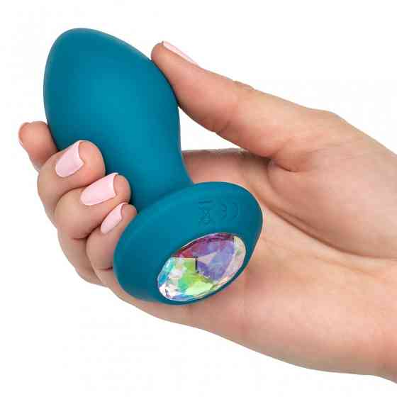 Анальная пробка с вибрацией Vibrating Crystal Probe Голубая California Exotic Sex Aura Киев